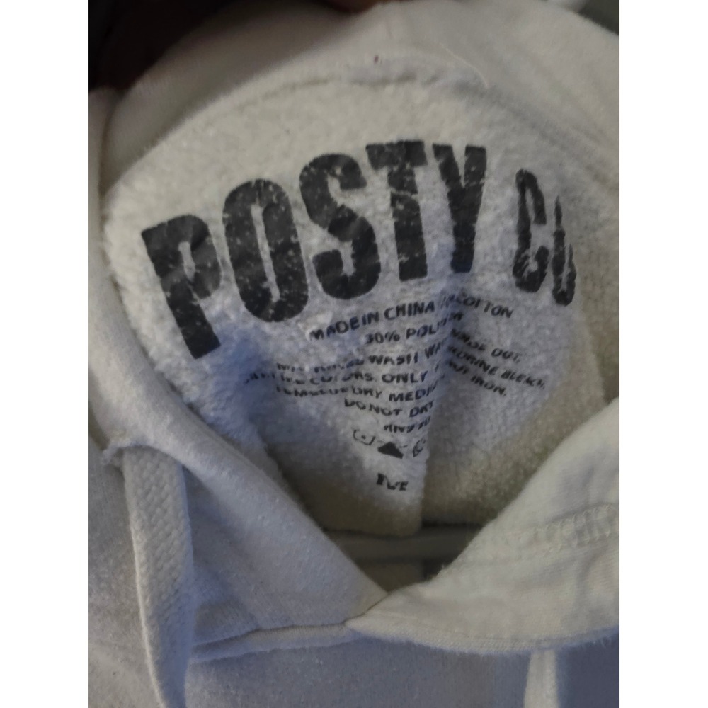 Posty Co Post Malone Graphic Hoodie White Mens Medium M Sweatshirt Concert Merch - Picture 3 of 3